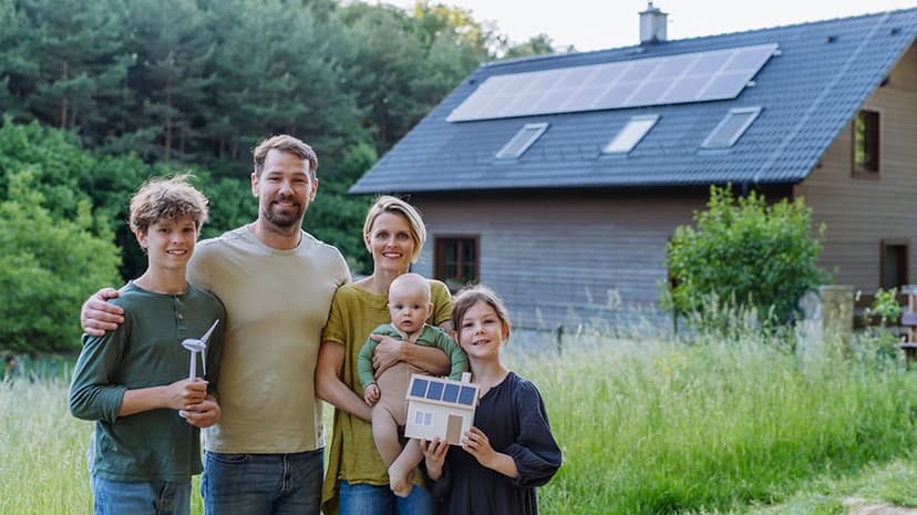 Solcellsinstallation på villatak
